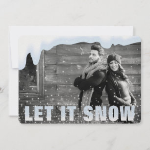 LÅT DET SNÖA Helgdag-fotokort Julkort