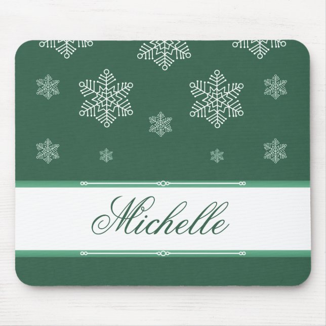 Låt det snöa Helgdag Mousepad, Grönt Musmatta (Framsidan)
