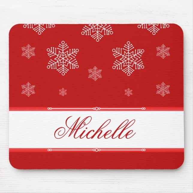 Låt det snöa Helgdag Mousepad, Röd Musmatta (Framsidan)