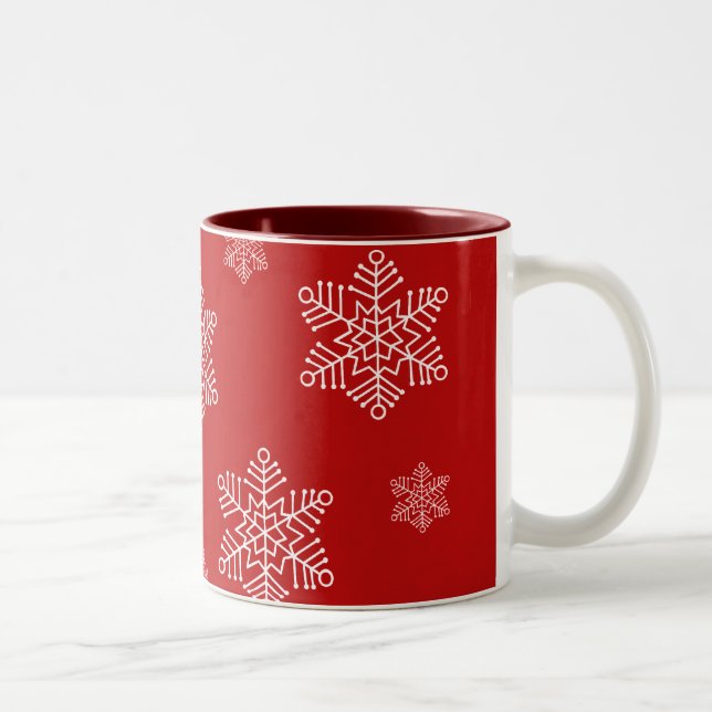 Låt det snöa Helgdag Mugg, Röd Två-Tonad Mugg (Höger)