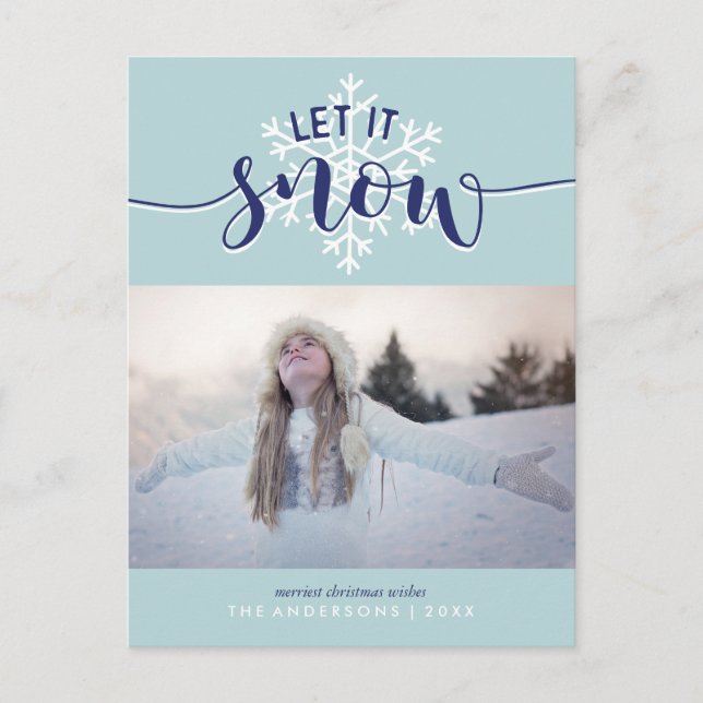 Låt det snöa! Helgdag Photo Helg Vykort (Framsida)
