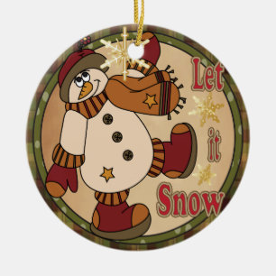 Låt det snöa Helgdag Snögubbe Ornament