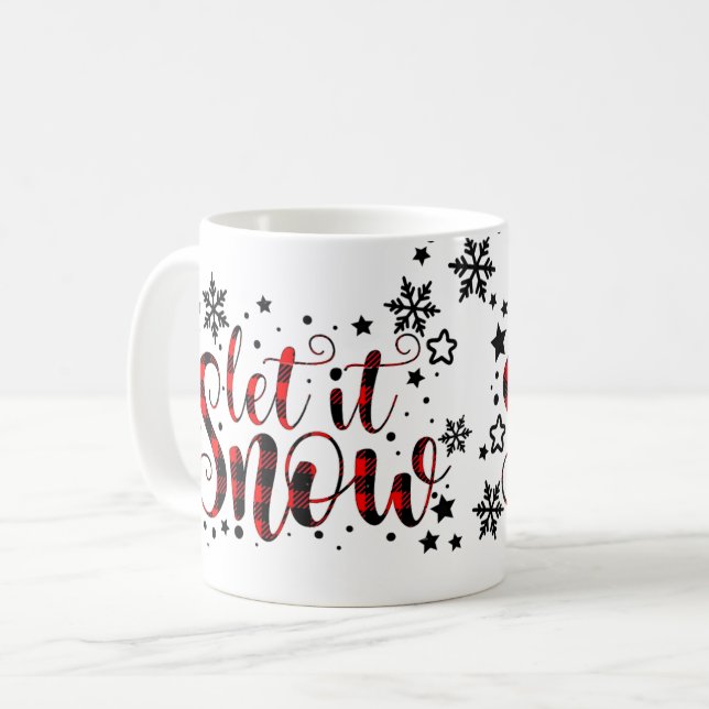 Låt Det Snöa Högtidsglädje Söt Julstämning  Kaffemugg (Framsida vänster)