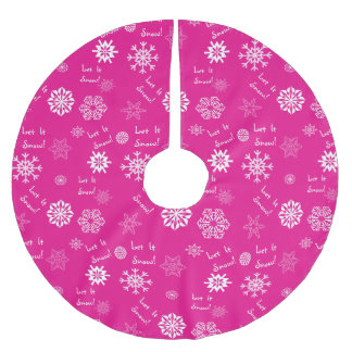 Låt det snöa Hot Pink Julgransmatta Borstad Polyester