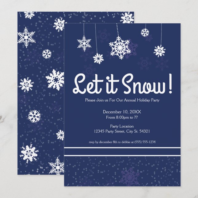Låt det snöa! Inbjudan till julfest (Fram/baksida)