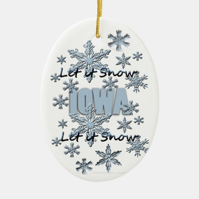 Låt det snöa Iowa jul Ornament (Framsidan)