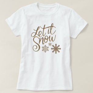 "Låt det snöa" jul Guld Glitter T Shirt