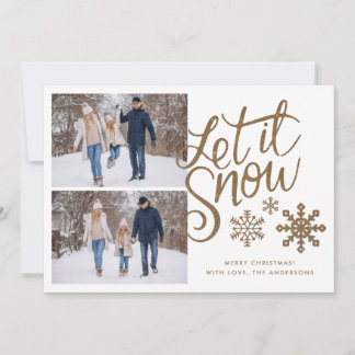 Låt det snöa jul-Helgdag 2-fotokort Julkort