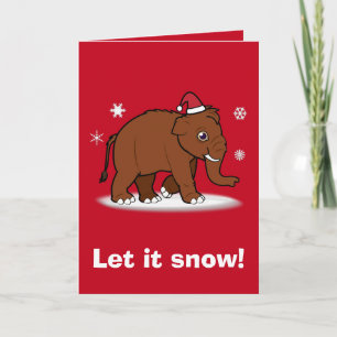 Låt det snöa jul med den ulliga mammoth.en helgkort
