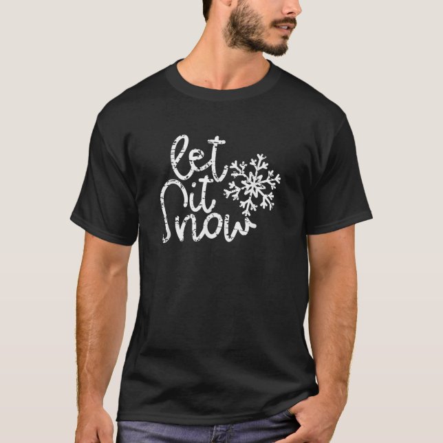 Låt det snöa jul snöflinga  t shirt (Framsida)