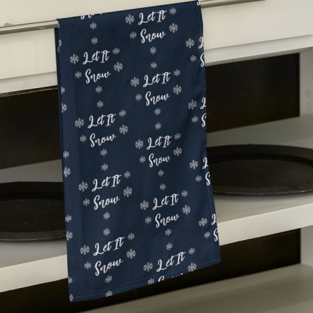 Låt det snöa jul snöflingor kökshandduk (Skapare uppladdad)