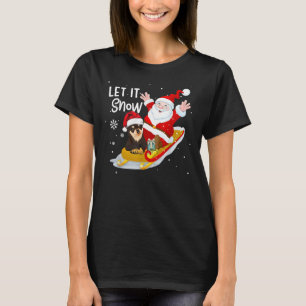 Låt det snöa Julafton Cute Chihuahua och Jultomten T Shirt