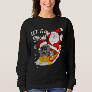 Låt det snöa Julafton Cute Dachshund och Jultomten T Shirt