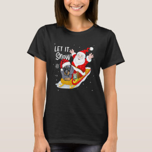Låt det snöa Julafton Cute Dachshund och Jultomten T Shirt
