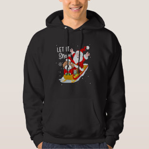 Låt det snöa Julafton Cute Shih Tzu julparar Hoodie