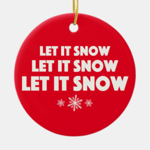 Låt det snöa! julgransprydnad keramik