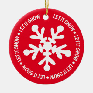 Låt det snöa julgransprydnad keramik
