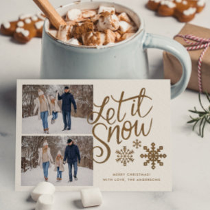 Låt det snöa julhelg 2 fotokort helg vykort