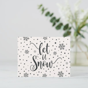 Låt det snöa Julig kalligrafi Vykort