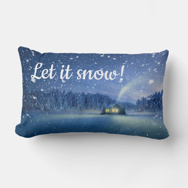 Låt det snöa julklappen i Dekorativ kudde (Framsida)