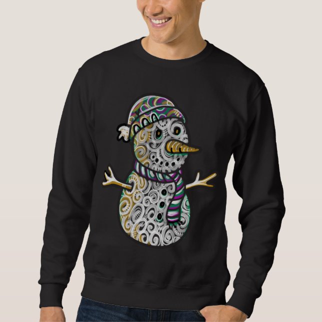 Låt det snöa julklappen Snögubbe Lång Ärmad Tröja (Framsida)