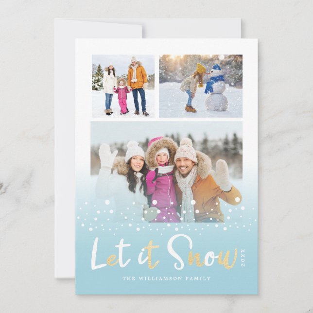 Låt det snöa julldjur i Många Foto Julkort (Framsida)