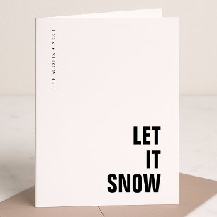 Låt det snöa Julminimalistisk rengöring enkel Helgkort