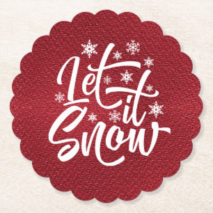 Låt det snöa Jultipografi Red/White ID951 Underlägg Papper