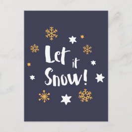 "Låt det snöa!" Kalligrafi - Julblått Helg Vykort