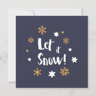 "Låt det snöa!" Kalligrafi - Julblått Julkort