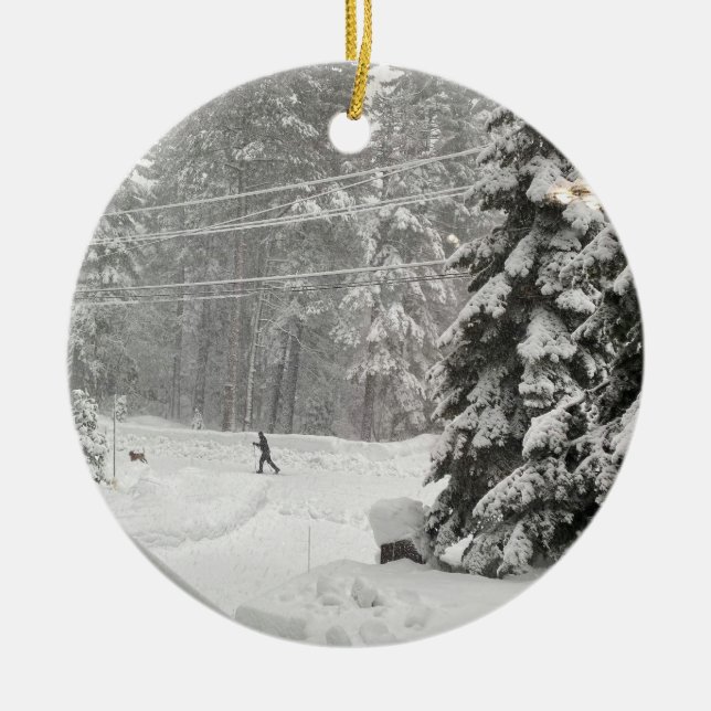Låt det snöa! Keramisk prydnadsföremål Julgransprydnad Keramik (Framsidan)