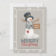 Låt det snöa kort för Cute God jul Snögubbe