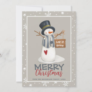 Låt det snöa kort för Cute God jul Snögubbe