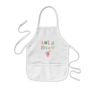 Låt det snöa Kute Typography Kids Apron Barnförkläde
