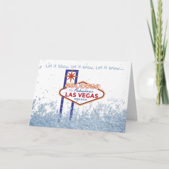 Låt det snöa Las Vegas-julkort Tack Kort (Framsida)
