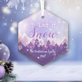 Låt det snöa Lila Snö Forest God jul Julgransdekoration