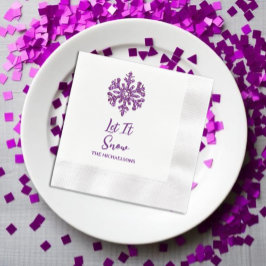 Låt det snöa Lila Snowflake Pappersservett