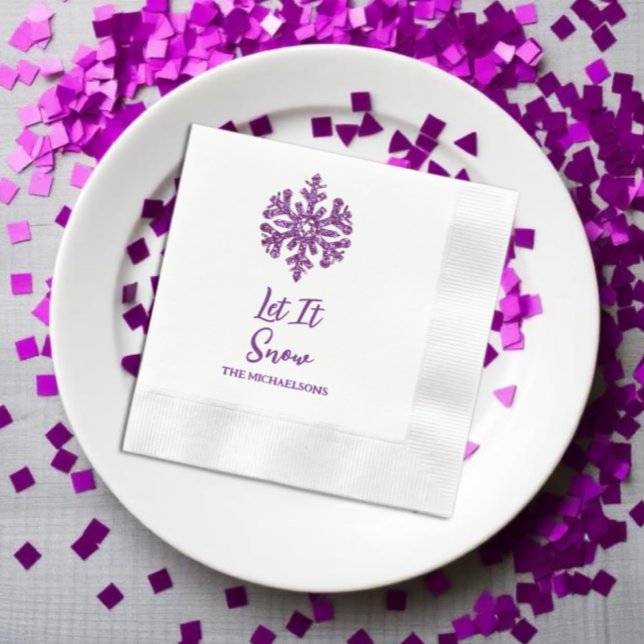 Låt det snöa Lila Snowflake Pappersservett (Skapare uppladdad)
