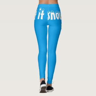 Låt det snöa ljusblå baljväxter leggings