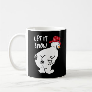 LÅT DET SNÖA lustig snögubbe Kaffemugg