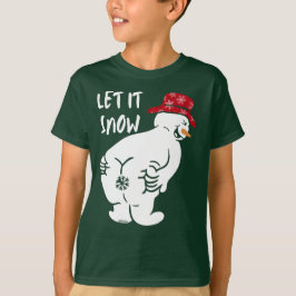 LÅT DET SNÖA lustig snögubbe T Shirt
