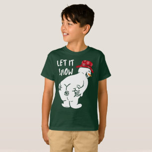 LÅT DET SNÖA lustig snögubbe T Shirt