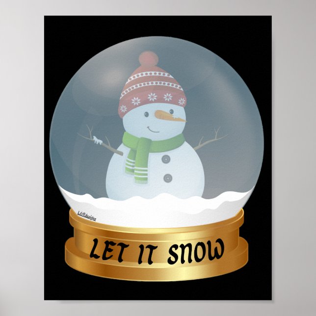LÅT DET SNÖA lustigt snögubbe i världen Poster (Framsidan)