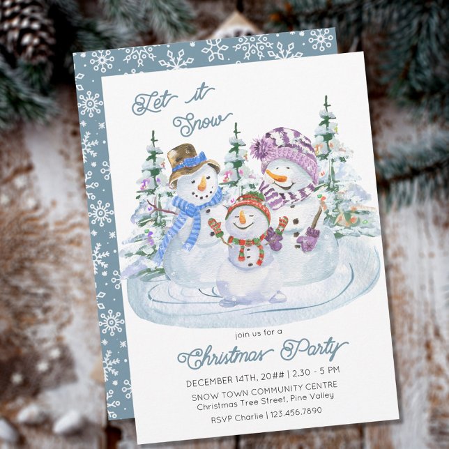 Låt det snöa Merry Snögubbe jul Party Inbjudningar (Skapare uppladdad)