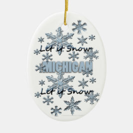 Låt det snöa Michigan-julprydnaden Julgransprydnad Keramik