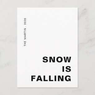 Låt det snöa Minimalistisk Ren Jul Högtid Helg Vykort