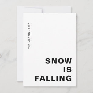 Låt det snöa minimalistisk ren julhälsning julkort