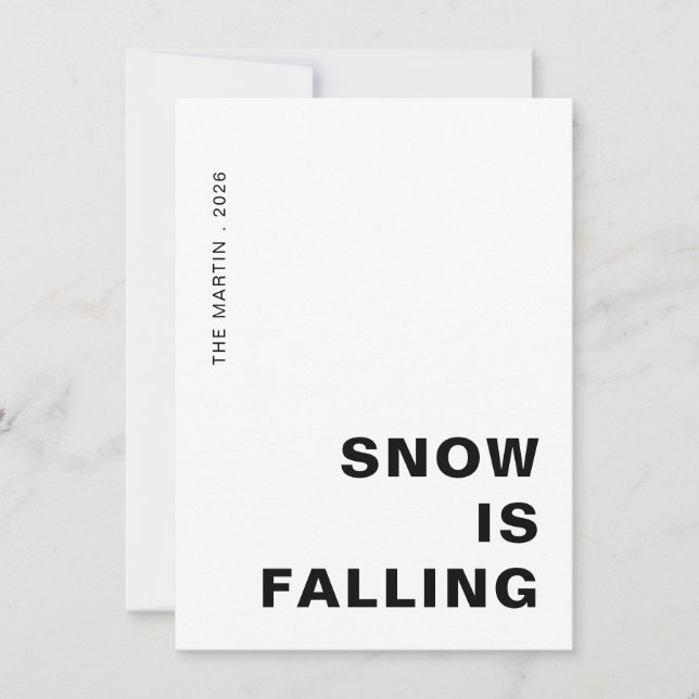 Låt det snöa minimalistisk ren julhälsning julkort (Framsida)