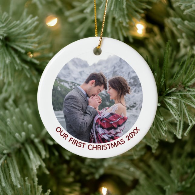 "Låt det snöa" Minimalistiskt foto Guld Glitter Julgransprydnad Keramik (Träd)