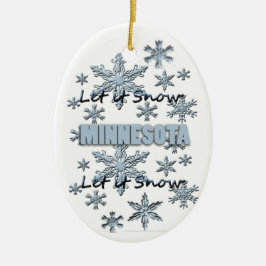 Låt det snöa Minnesota julprydnad Julgransprydnad Keramik